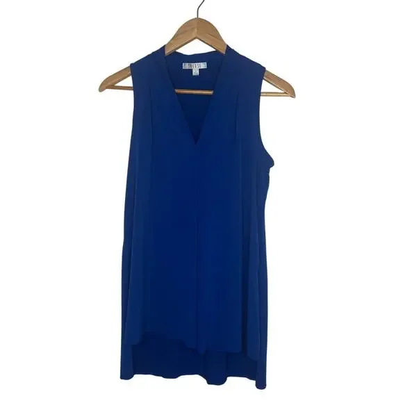 Spense Women's Vibrant Cobalt Blue Sleeveless Tank Top V-Neck Blouse Size Small - Picture 2 of 9